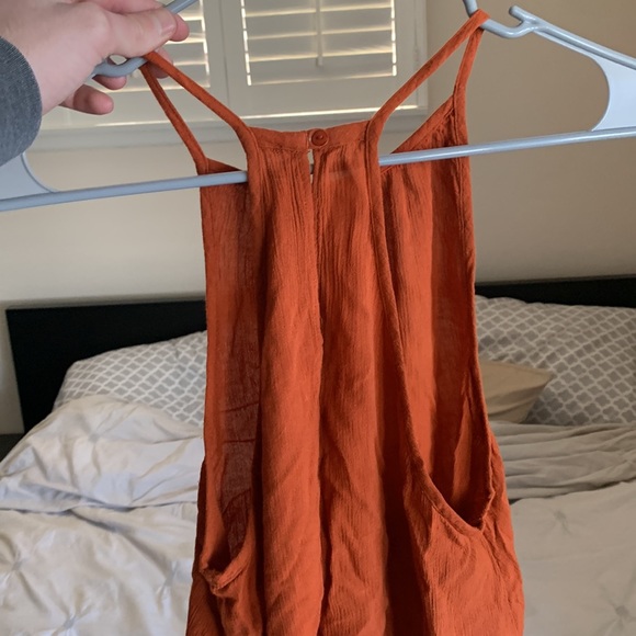 Shana Orange Halter Tank Top - Picture 2 of 3